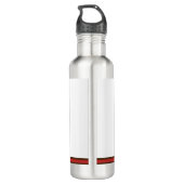 Ik hou van koffieboon Hart Bruin Rood Modern Custo Waterfles (Achterkant)