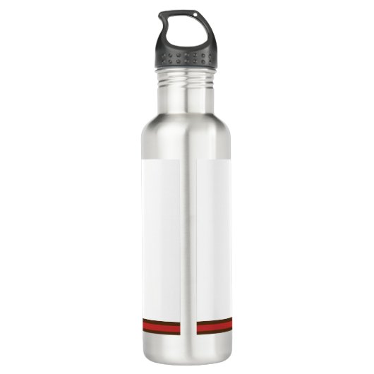 Ik hou van koffieboon Hart Bruin Rood Modern Custo Waterfles (Achterkant)