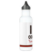 Ik hou van koffieboon Hart Bruin Rood Modern Custo Waterfles (Links)