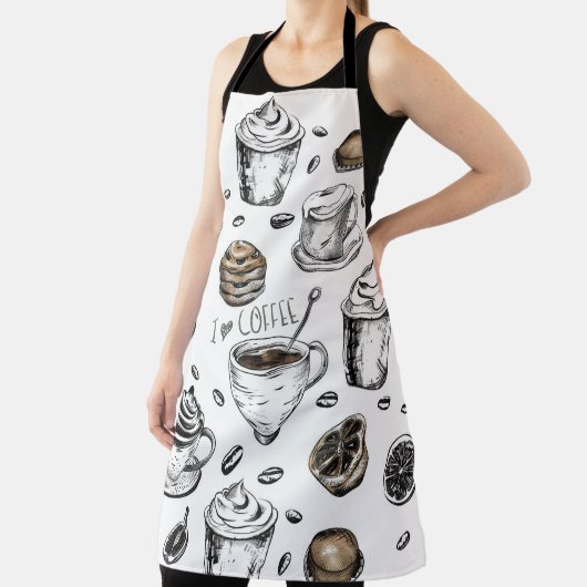 Ik hou van koffiedesign, Schattigee Barista koffie Schort (Insitu)