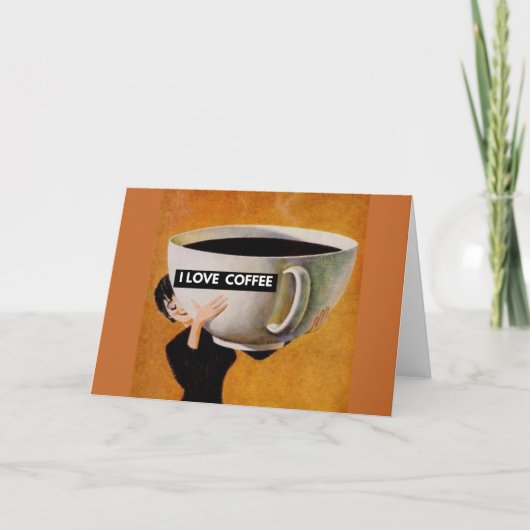 Ik hou van koffierretro kaart (Voorkant)