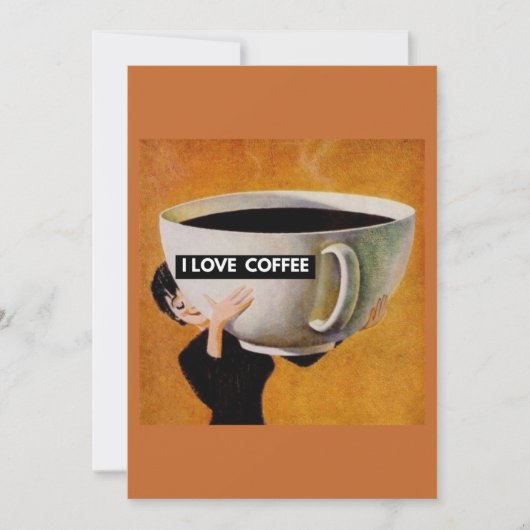 Ik hou van koffietretro aankondiging (Voorkant)