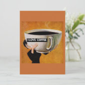 Ik hou van koffietretro aankondiging (Staand voorkant)