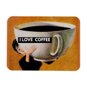 Ik hou van koffietretro magneet (Horizontaal)