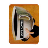 Ik hou van koffietretro magneet (Verticaal)