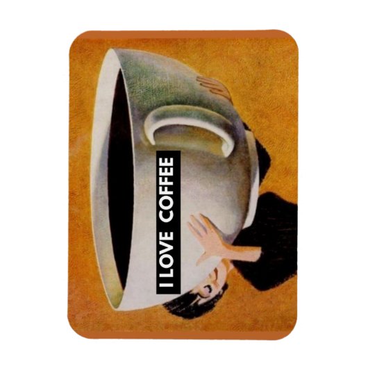 Ik hou van koffietretro magneet (Verticaal)