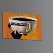 Ik hou van koffietretro magneet