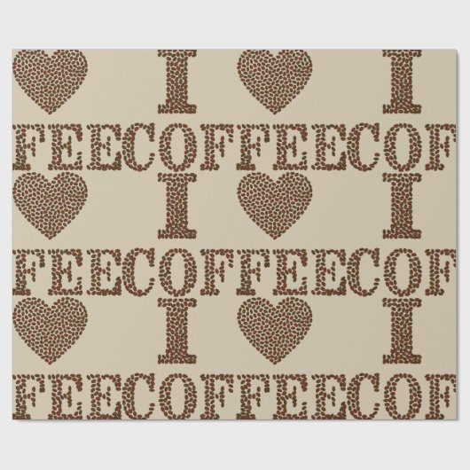 Ik hou van koffieverpakkingspapier cadeaupapier (Vlak)