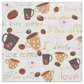 Ik hou van koffieweefsel stof (Swatch)