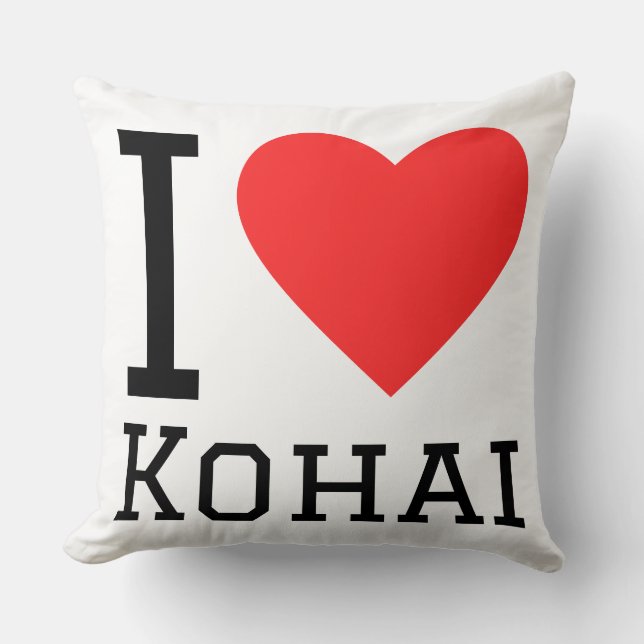 Ik hou van kohai vierkante sticker  kussen (Voorkant)