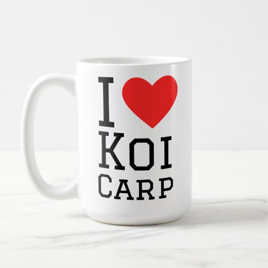 Ik hou van koi karpers koffiemok (Links)