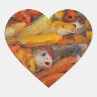 Ik hou van Koi-vis-stickers. Hart Sticker