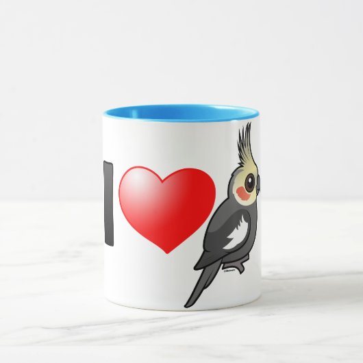 Ik hou van kokatiels mok (Midden)