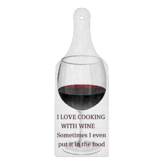 "Ik hou van koken met wijn" snijbord Snijplank