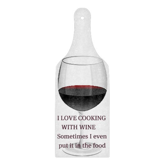 "Ik hou van koken met wijn" snijbord Snijplank (Voorkant)