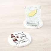 Ik hou van koken met wijn - zelfs in voedsel zandsteen onderzetter (Zijkant)