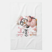 Ik hou van koken Pinguïn Keukendoek Theedoek (Verticaal)