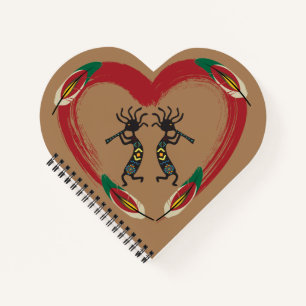 Ik hou van Kokopelli Heart Notitieboek