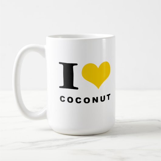 Ik hou van kokosnoot koffiemok (Links)