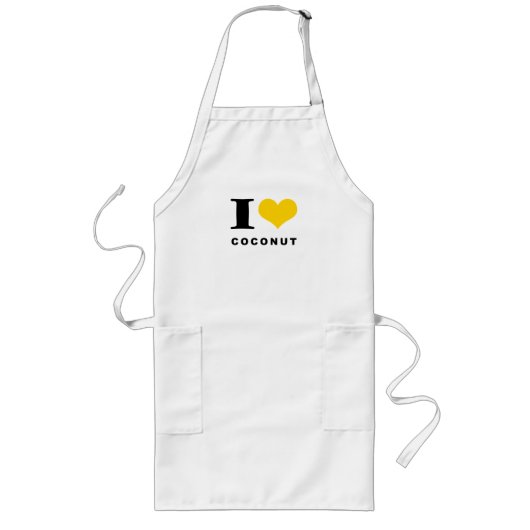 Ik hou van kokosnoot lang schort (Voorkant)
