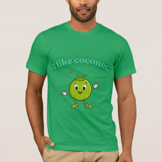 Ik Hou Van Kokosnoot - Mooie Cartoon Kokosnoot Gra T-shirt