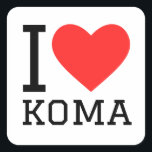 Ik hou van koma vierkante sticker<br><div class="desc">Ik hou van koma,  voor anime liefhebbers</div>