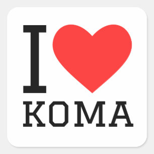 Ik hou van koma vierkante sticker