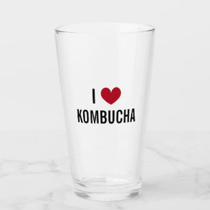 Ik hou van kombucha (gefermenteerde drink) op maat glas