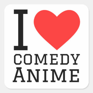 Ik hou van komische anime vierkante sticker