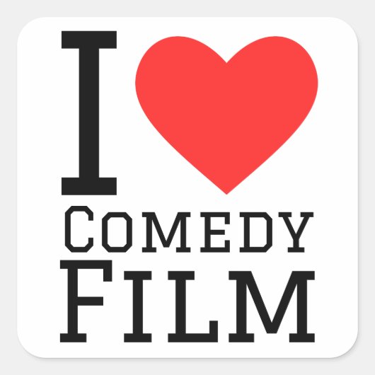 Ik hou van komische films vierkante sticker (Voorkant)