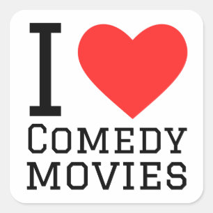 Ik hou van komische films vierkante sticker