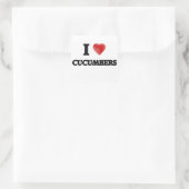 Ik hou van komkommers vierkante sticker (Tas)