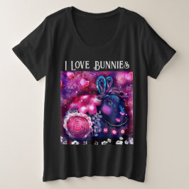 Ik hou van konijntjes grillige konijntje schilderi grote maat t-shirt