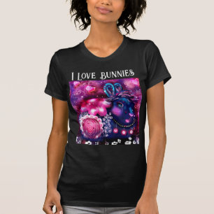 Ik hou van konijntjes grillige konijntje schilderi t-shirt