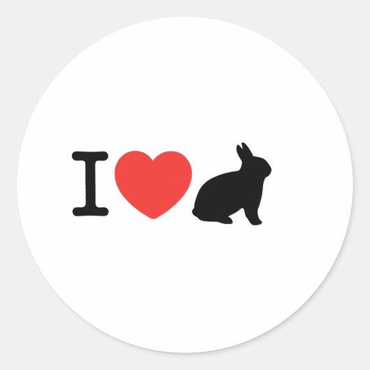 Ik hou van konijntjes ronde sticker (Voorkant)