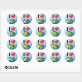 Ik hou van koningin Angelfish Ronde Sticker (Vel)