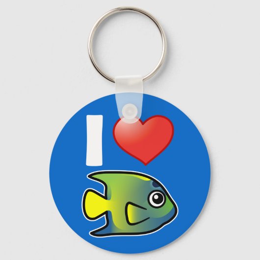 Ik hou van koningin Angelfish Sleutelhanger (Voorkant)
