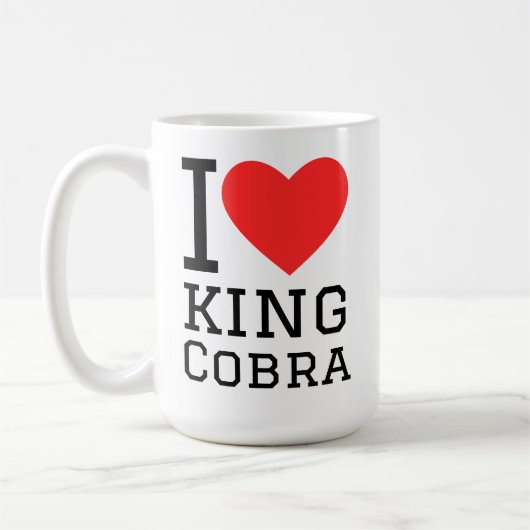 Ik hou van koningscobra koffiemok (Links)