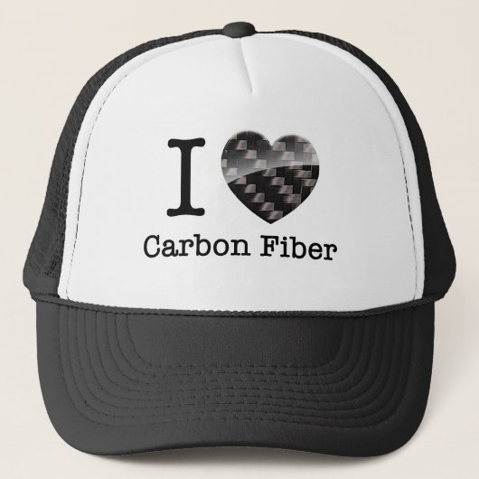 Ik hou van koolstofvezel trucker pet (Voorkant)