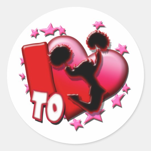 Ik hou van Kop (rood) Ronde Sticker (Voorkant)