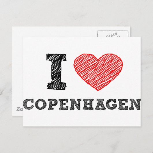 Ik hou van Kopenhagen Briefkaart (Voorkant / Achterkant)