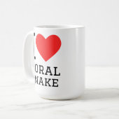 Ik hou van koraalslang koffiemok (Voorkant links)