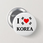 Ik hou van Korea Ronde Button 5,7 Cm (Voorkant /achterkant)