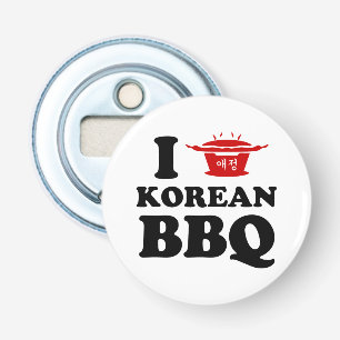 Ik hou van Koreaans BBQ (고기구이) Button Flesopener