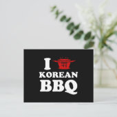 Ik hou van Koreaanse BBQ (고 기 구 이) Briefkaart (Staand voorkant)