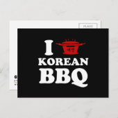 Ik hou van Koreaanse BBQ (고 기 구 이) Briefkaart (Voorkant / Achterkant)
