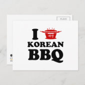 Ik hou van Koreaanse BBQ (고 기 구 이) Briefkaart (Voorkant / Achterkant)