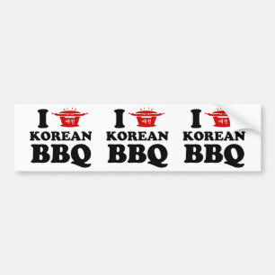 Ik hou van Koreaanse BBQ (고 기 구 이) Bumpersticker