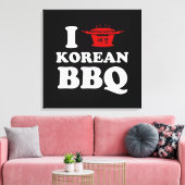 Ik hou van Koreaanse BBQ (고 기 구 이) Canvas Afdruk (Insitu (Woonkamer))