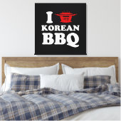 Ik hou van Koreaanse BBQ (고 기 구 이) Canvas Afdruk (Insitu (Slaapkamer))